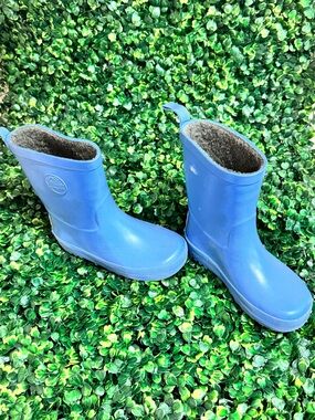 SHEIN Blue Kids Fleece-Lined Rain & Snow Boots